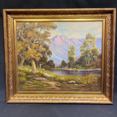 M. Arancibia - Óleo sobre tela 'Paisaje campestre 1954'
