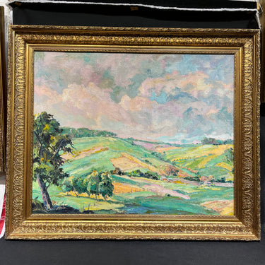 Armando Lira - Óleo sobre tela 'Paisaje quebradas en primavera'