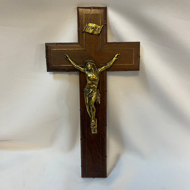 Crucifijo francés en caoba y bronce mediados del s.XIX Bucarest Art & Antiques