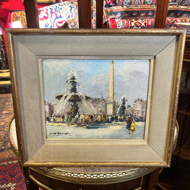 Emile Lesoult - Óleo sobre tela ‘Plaza de la concordia, París’