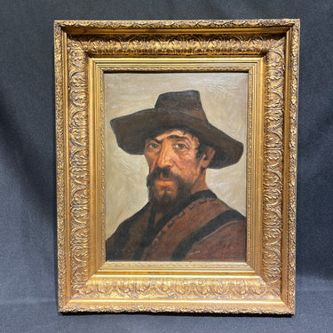Darío Contreras - Óleo sobre tablilla 'Retrato de hombre'