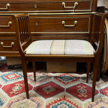 Banqueta inglesa estilo Adam madera caoba circa 1950