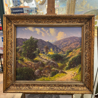 Alfredo Lobos Alfaro - Óleo sobre tela 'Paisaje de montaña'
