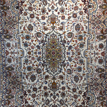 Gran Alfombra Oriental en lana virgen beige multicolor 205x310cm