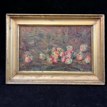 Juan Francisco González - Óleo sobre madera naturaleza muerta  ‘Frutillas’