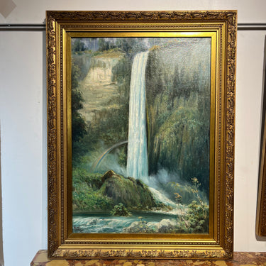 Florencio Vial - Óleo sobre tela 'Caída de cascada'