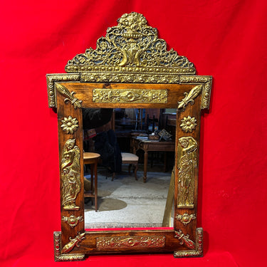 Espejo francés cariatides en latón estilo Napoleón III s.XIX