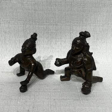 Pareja de figuras de bronce de 'Bala Krishna (Niño Krishna)' fines s.XIX