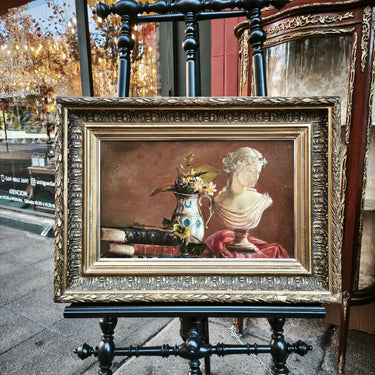 A. Valenzuela Puelma- Óleo sobre madera "Torso y flores" Consignación