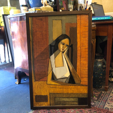 Adelaide Sampaio - Óleo 'A janela' Bucarest Art & Antiques