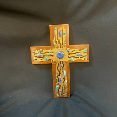 Alicia Cáceres y Juan Reyes - Cruz en bronce madera e incrustaciones Bucarest Art & Antiques