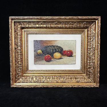 Anónimo - Óleo sobre cholguán naturaleza muerta 'Granadas' Bucarest Art & Antiques