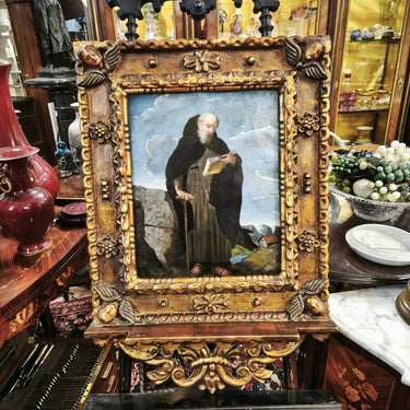 Anónimo - Óleo sobre madera  'San Benito' Bucarest Art & Antiques