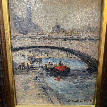 B.M Smith L. - Óleo sobre madera ‘Sena’ Bucarest Art & Antiques