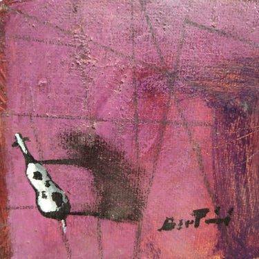 Bertini - Óleo sobre cartón 'Vaca sobre fondo fucsia' Bucarest Art & Antiques