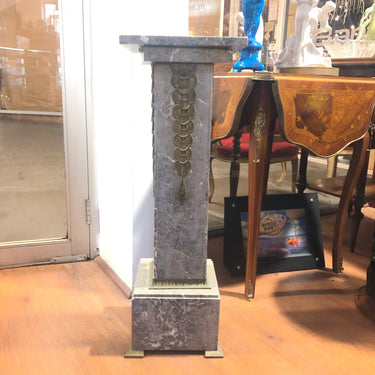 Columna de mármol gris y bronce Bucarest Art & Antiques