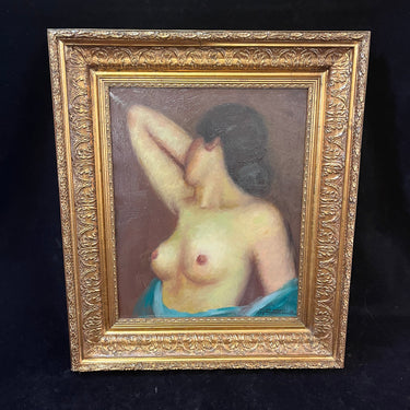 Darío Contreras - Óleo sobre tela 1979 'Mujer a torso desnudo' Bucarest Art & Antiques