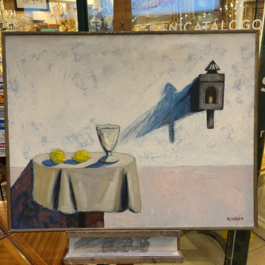 Eduardo Ossandón - Óleo sobre tela ‘Mesa con copa y limones’ Bucarest Art & Antiques