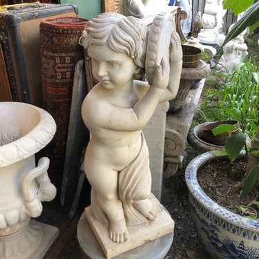Escultura de mármol - Niño con pandero | Bucarest Art Gallery Bucarest Art & Antiques