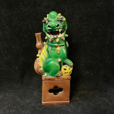 Figura cerámica china Perro fu Famille Verte Bucarest Art & Antiques