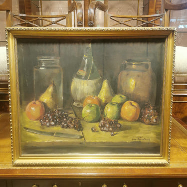 Firma ilegible - Óleo sobre tela 'Bodegón' Consignación