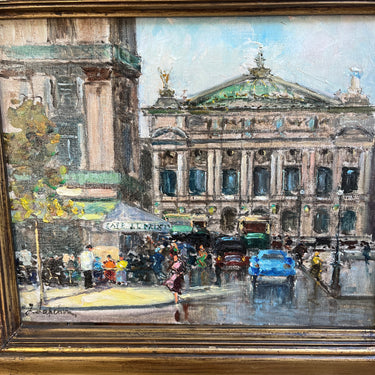 Firma ilegible - Óleo sobre tela ‘Vista al Palais de Garnier’ Bucarest Art & Antiques