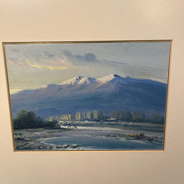 Florencio Vial - Óleo sobre papel ‘Valle y cordillera’ Bucarest Art & Antiques