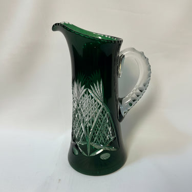 Jarra de cristal tallado verde esmeralda principio s. XX Bucarest Art & Antiques