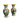 Jarrones cloissoné chinos bronce y diseño floral noire Bucarest Art & Antiques