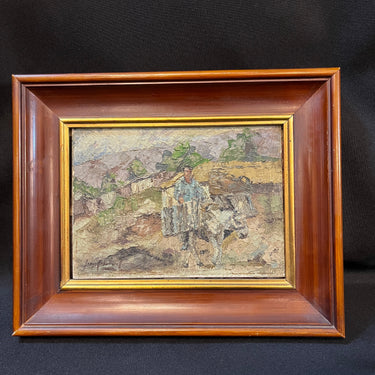 Jorge Caballero - Óleo sobre madera 'Burro' Consignación