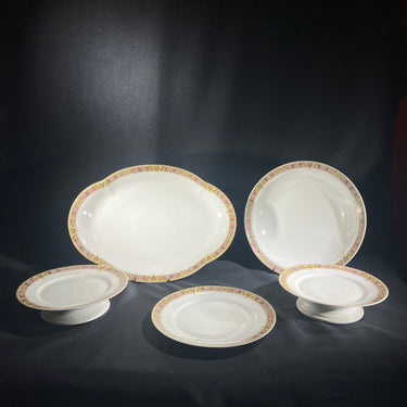 Juego de servir de porcelana francesa Limoges Haviland con borde floral y dorado para 15 personas Bucarest Art & Antiques