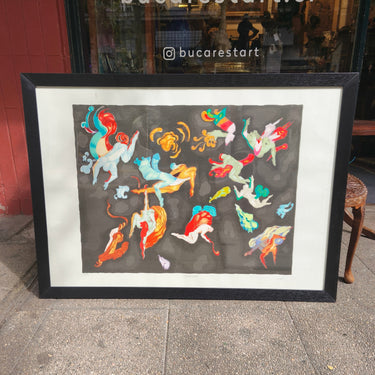 Mario Toral - Grabado sobre papel de algodón 'Divertimento' 48/120 (96x68) Bucarest Art & Antiques