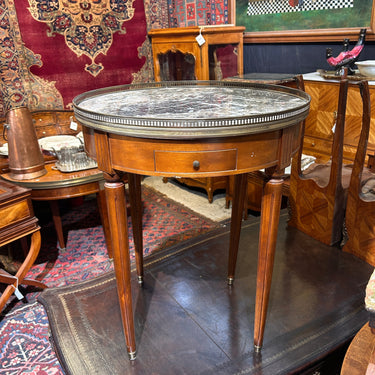Mesa bouillotte francesa Luis XVI mármol veteado circa 1900 Bucarest Art & Antiques