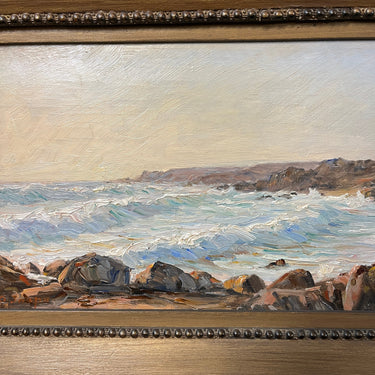 Onofre Jarpa - Óleo sobre madera  ‘Oleaje costero’ Bucarest Art & Antiques