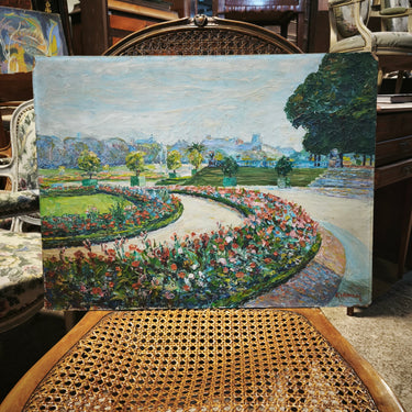 Otto Eckmann - Acrílico sobre cholguan 'Jardines' Bucarest Art & Antiques