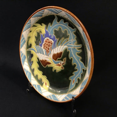 Plato Ave colores mayólica | Bucarest Art Gallery Bucarest Art & Antiques